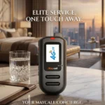 Maycall MC-148 waterproof 4G PoC radio with earpiece held in hand