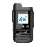 Front view of the Maycall MC-18 4G PoC handheld radio with loud horn speaker