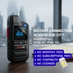 Front view of the Maycall MC-26 4G PoC handheld walkie talkie with loud horn