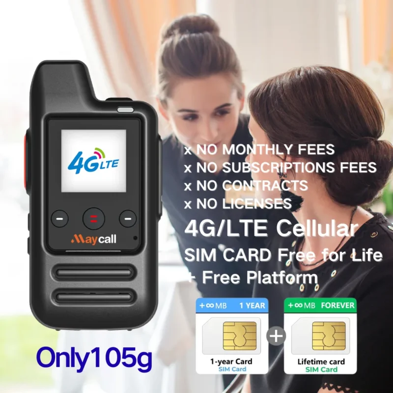 Front view of the Maycall MC-260 Android 4G LTE PoC handheld radio