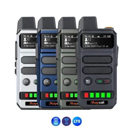 Front view of the Maycall MC-86 global PoC two way radio