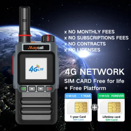 Front view of the Maycall MY-398 compact 5G LTE dual mode PoC radio
