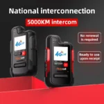 Close-up of the Maycall T522 4G WiFi PoC radio handset with Android support
