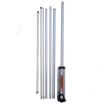 Detail shot of the aluminum fixed-base antenna for 27MHz CB base stations