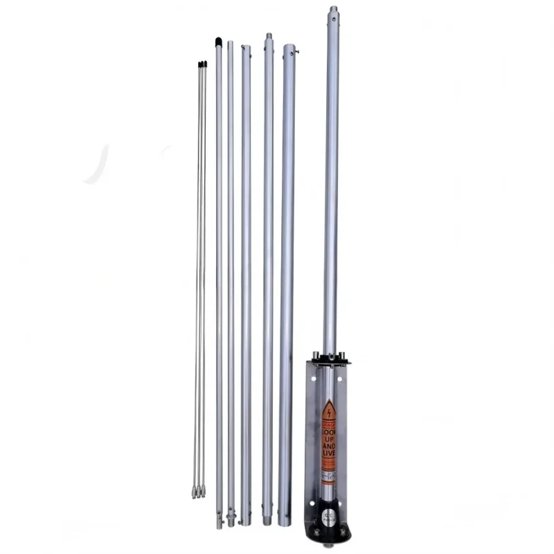 Detail shot of the aluminum fixed-base antenna for 27MHz CB base stations