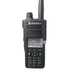 Front view of the Motorola APX2000 P25 portable public safety two way radio