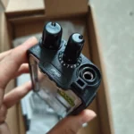 Detail shot of the CP100d dual-mode handheld two-way radio