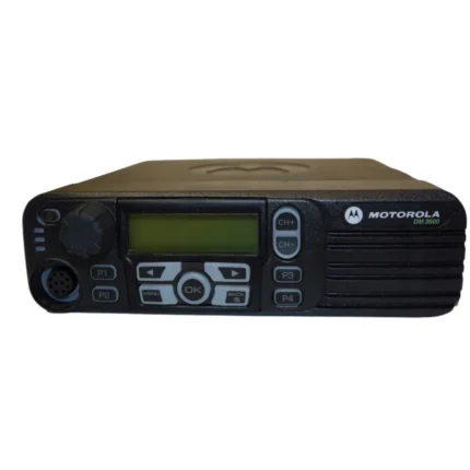 Front view of the Motorola DM3600 45W waterproof vehicle mount radio