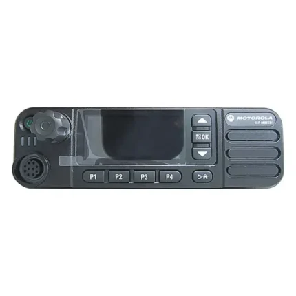 Front view of the Motorola DM4400e vehicle mounted mobile radio