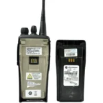 Side profile of the Motorola DP1400 compact DMR walkie talkie