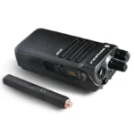 Detail shot of the IP55 digital two way radio for Motorola DP2400