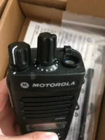 Detail shot of the Motorola DP2600e IPX8 digital two way radio handheld
