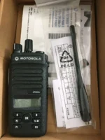 Close-up of the Motorola DP2600e IPX8 digital two way radio handheld