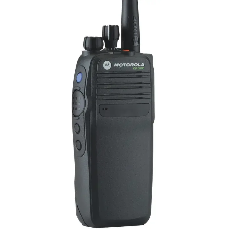 Detail shot of the compatible Motorola DP3400 digital two way radio