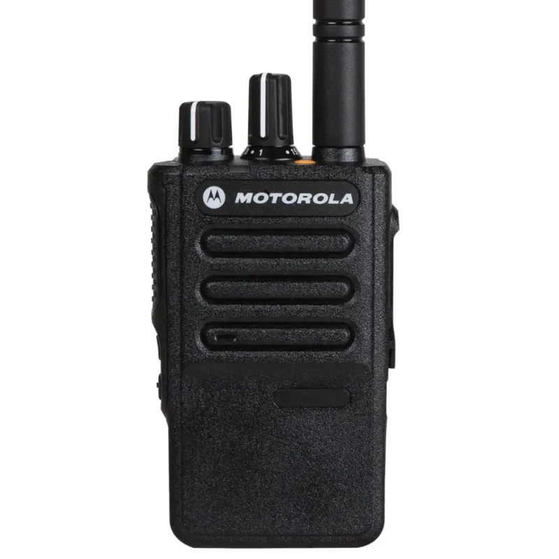 Front view of the Motorola GPS portable radio built for harsh industrial sites
