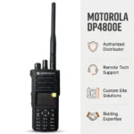 Front view of the Motorola DP4800 DMR portable two-way radio
