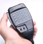 Detail shot of the EMS-57 8-pin DTMF handheld speaker microphone