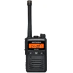 Front view of the Motorola EVX-S24 digital portable two way radio