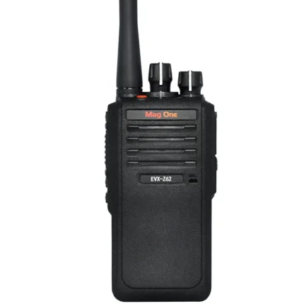 Front view of the Motorola EVX-Z62 digital two-way radio