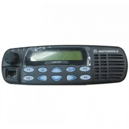 Front view of the Motorola GM338 vehicle mobile two-way radio