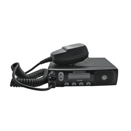 Front view of the Motorola GM3689 CM360 in-vehicle mobile radio