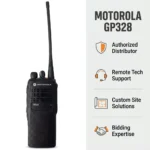 Front view of the Motorola GP328 VHF UHF patrol handheld radio