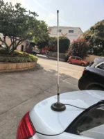 Detail shot of the HH-509F dualband spring-base mobile antenna for vehicles
