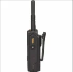 Detail shot of the Motorola DP4601 portable digital two way radio
