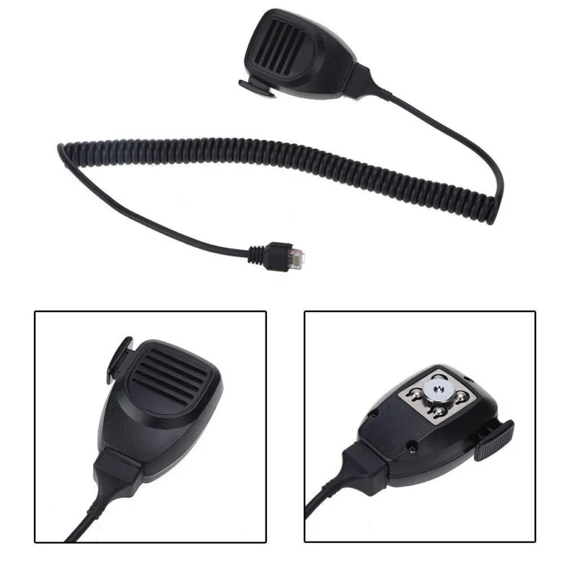 Detail shot of the KMC-30 speaker microphone for Kenwood TK series radios