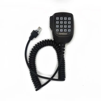 Front view of the Kenwood KMC-62 mobile radio microphone with RJ45 cable