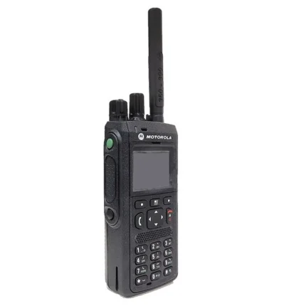 Detail shot of the Motorola MTP3500 DMR digital two way radio