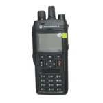 Motorola MTP3500 DMR digital two way radio held in hand
