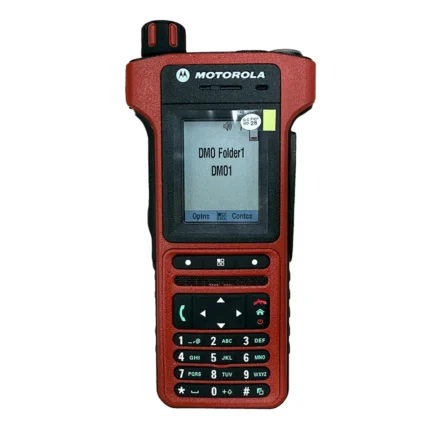 Front view of the Motorola MTP8550EX explosion-proof digital walkie talkie