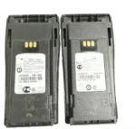 Close-up of the NNTN4970A 1700mAh radio battery for Motorola CP and DP portables