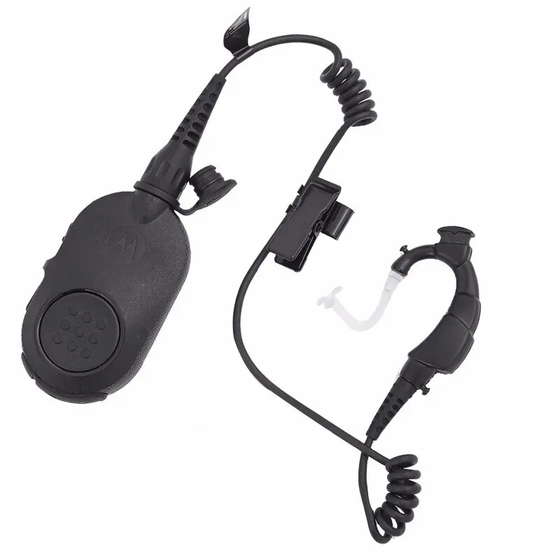 Front view of the NNTN8189 PTT earpiece headset with 12-inch cord for SL series radios