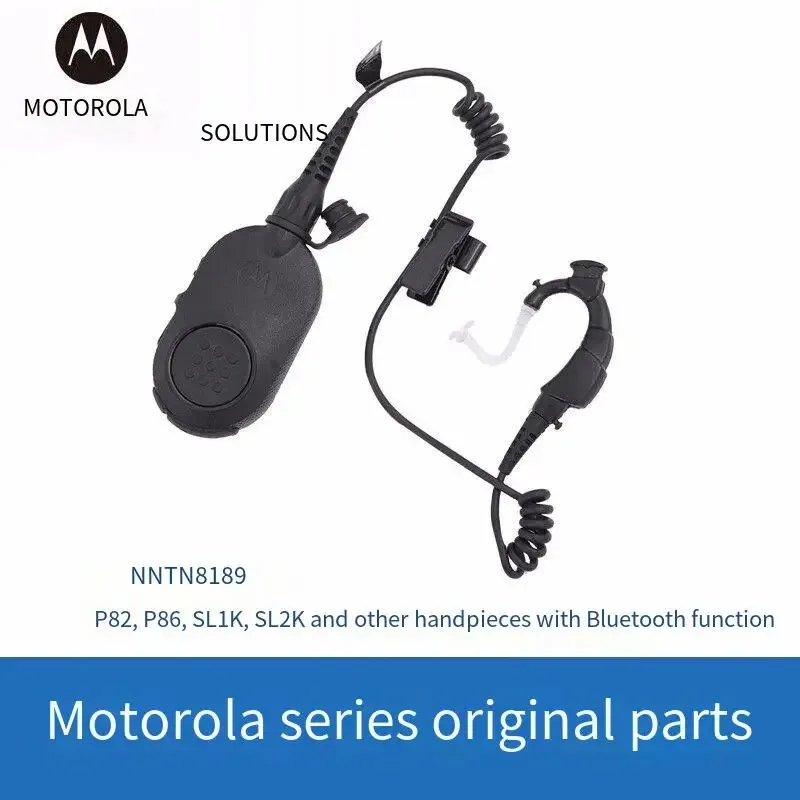 Detail shot of the NNTN8189 PTT earpiece headset with 12-inch cord for SL series radios