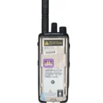 Close-up of the Motorola P6600i series IPX6 digital two way radios