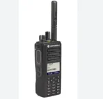 Detail shot of the Motorola P8660 DP4800 DGP5550 GPS DMR portable radio
