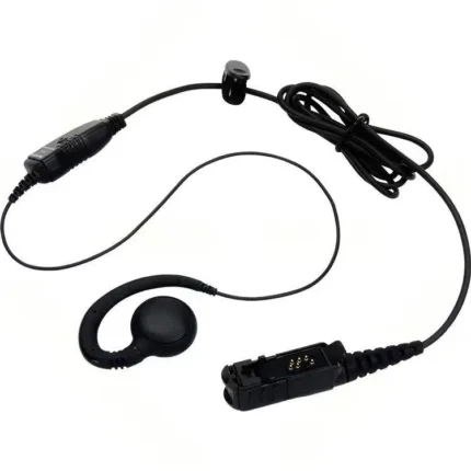 Front view of the PMLN5727 earpiece with inline microphone and PTT for Motorola radios