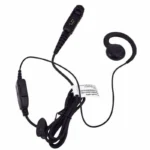 Detail shot of the PMLN5727 earpiece with inline microphone and PTT for Motorola radios