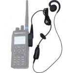 Side profile of the PMLN5727 earpiece with inline microphone and PTT for Motorola radios