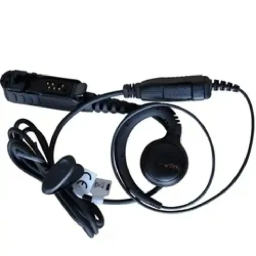 Tw Motorola Pmln5727a Two Way Radio Front view of the PMLN5727A earpiece with inline PTT microphone for XPR radios