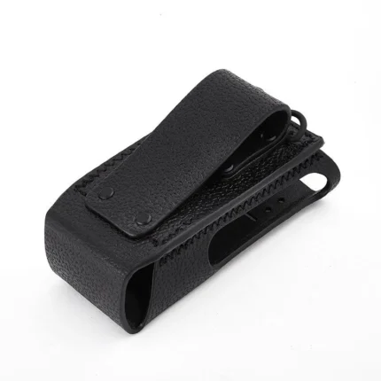 Detail shot of the Motorola PMLN5839 leather holster for XiR portable radios
