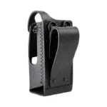 Side profile of the Motorola PMLN5863 hard leather radio carry case 3-inch