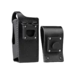 Motorola PMLN5865 leather radio case with swivel loop held in hand