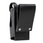 Close-up of the Motorola PMLN5865 leather radio case with swivel loop