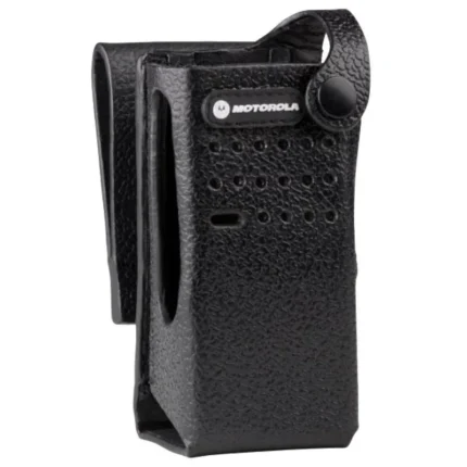 Front view of the Swivel belt loop leather case for DEP450 and XPR radios