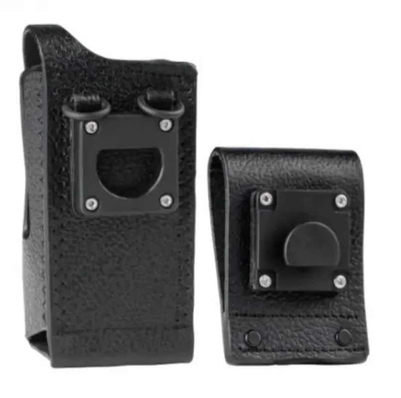 Detail shot of the Motorola PMLN5867 hard leather carry case for two way radios