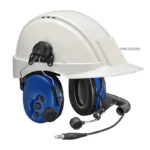 Front view of the PMLN6089 ATEX tactical headset with boom microphone, IPX-7 build