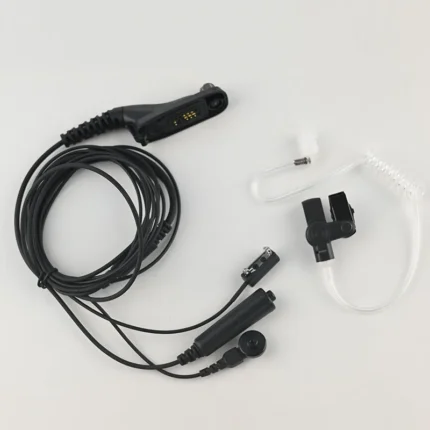 Detail shot of the PMLN6123 three-wire surveillance earpiece kit with acoustic tube